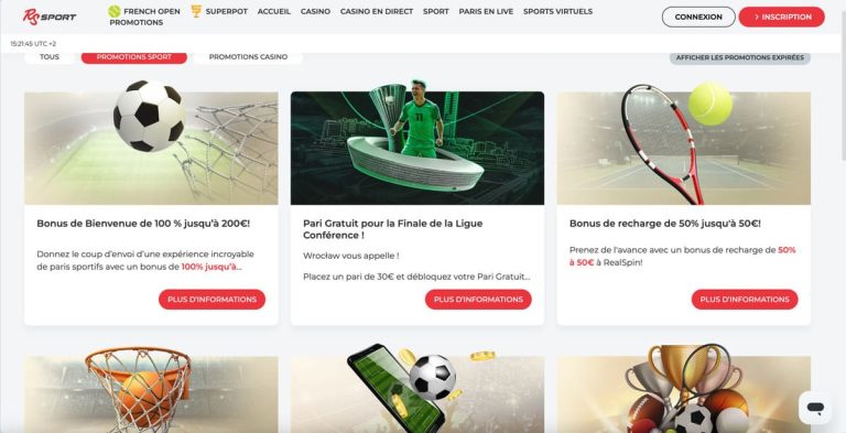 Real Spin Casino bonus sport
