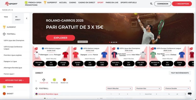 Real Spin Casino paris sportifs